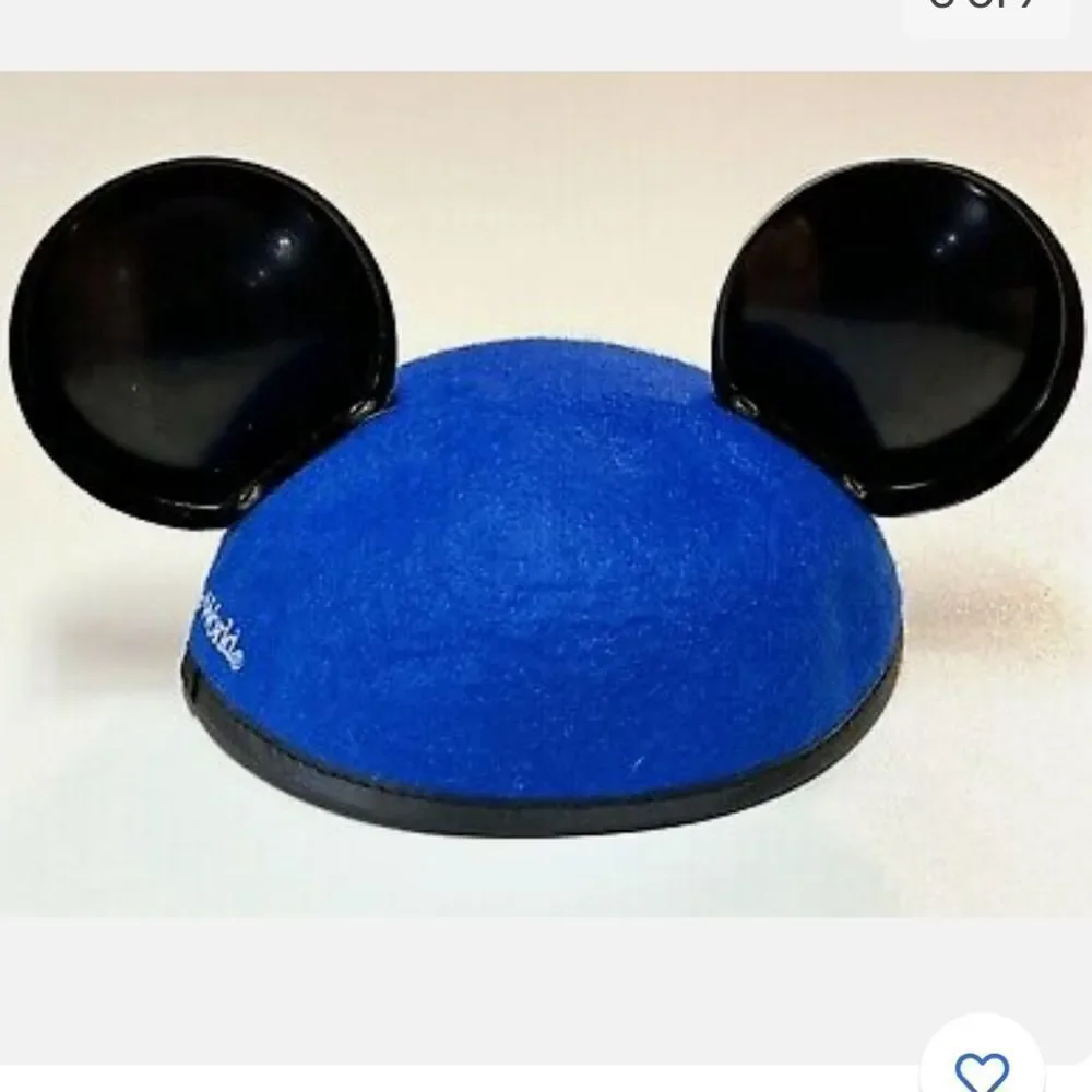Disney World My First Visit Blue Felt With Black Plastic Ear Hat Teen Adult Osfm